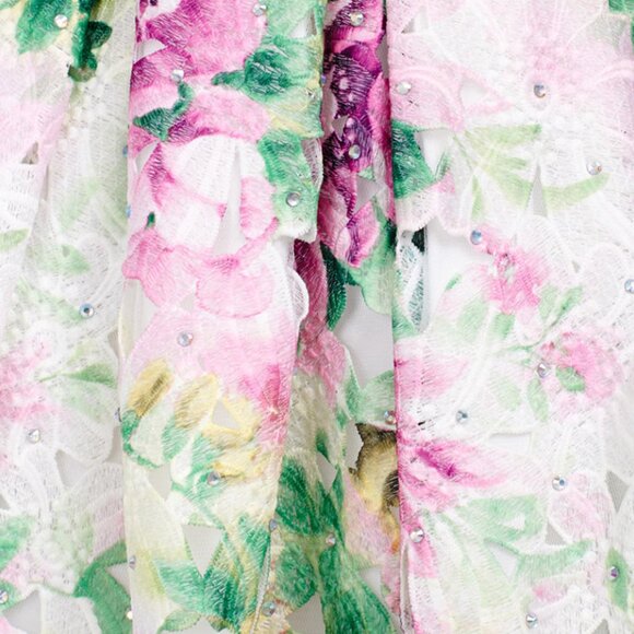 NWT JOVANI Floral Lace Strapless Sweetheart Scalloped Hem Dress SZ-14 - Picture 3 of 4